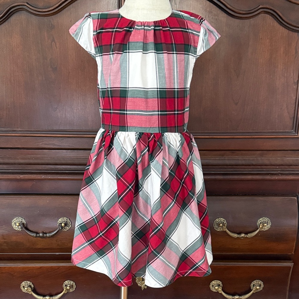 Carter's Kids Plaid Christmas Dress Size 5 Red Green Holiday Party Dress